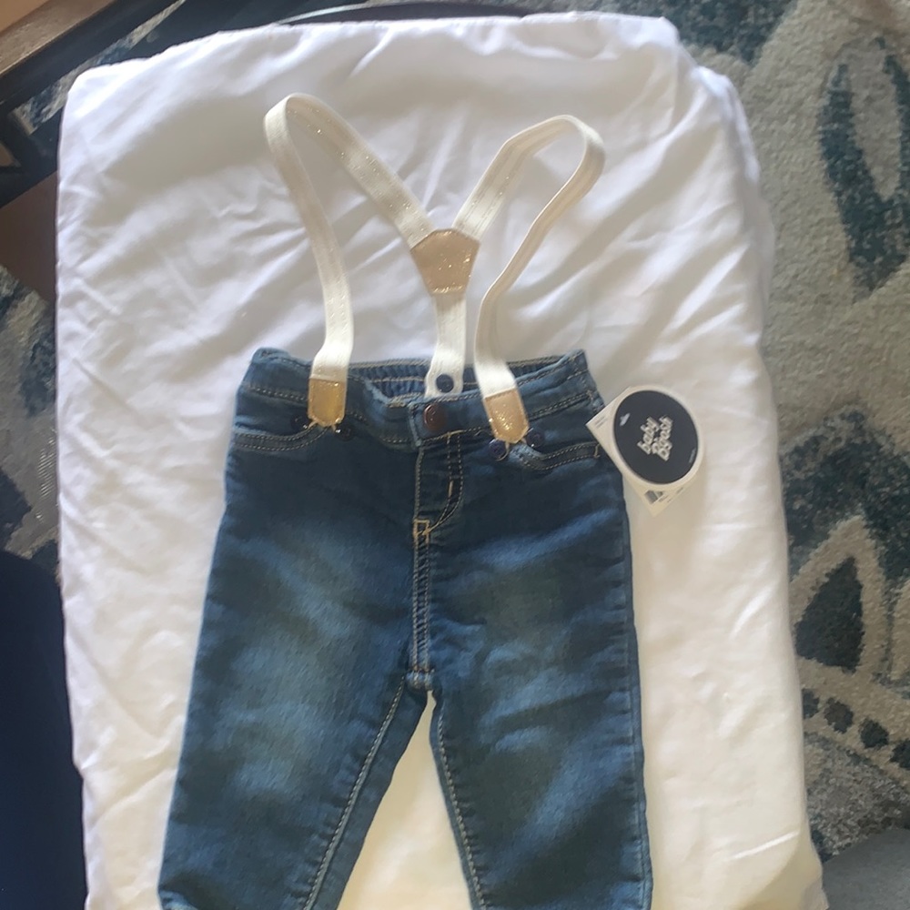 Baby B’gosh blue Jean with suspenders